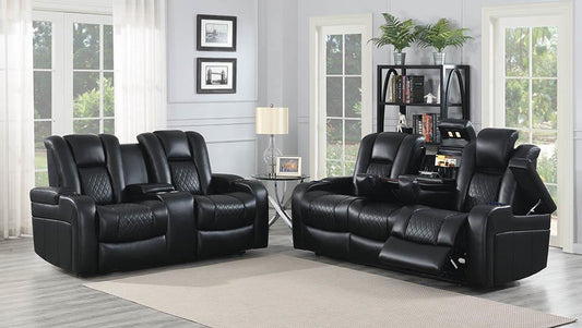 Delangelo Black Power Motion Two-Piece Living Room Set Coaster Z2 Premium