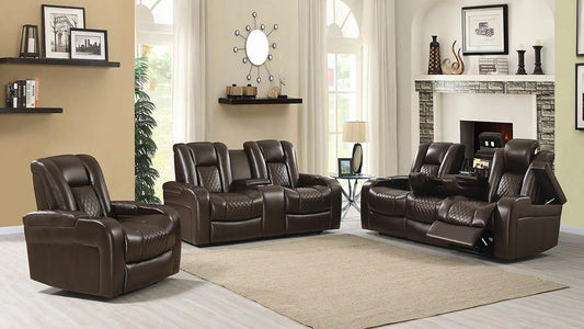 Delangelo Brown Power Motion Three-Piece Living Room Set Coaster Z2 Premium