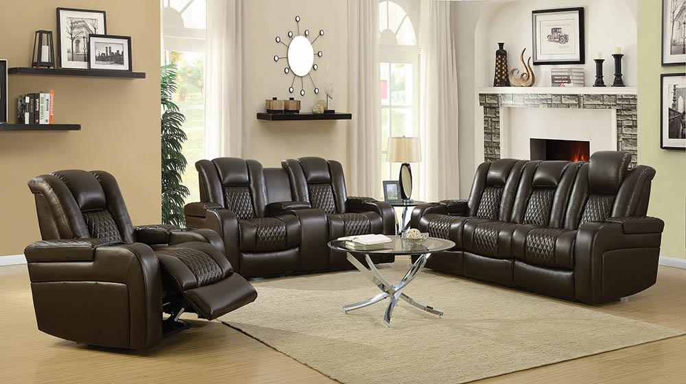 Delangelo Brown Power Motion Reclining Loveseat Coaster Z2 Premium