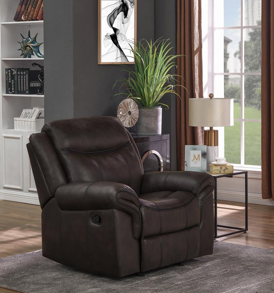 Sawyer Transitional Brown Glider Recliner Coaster Z2 Premium