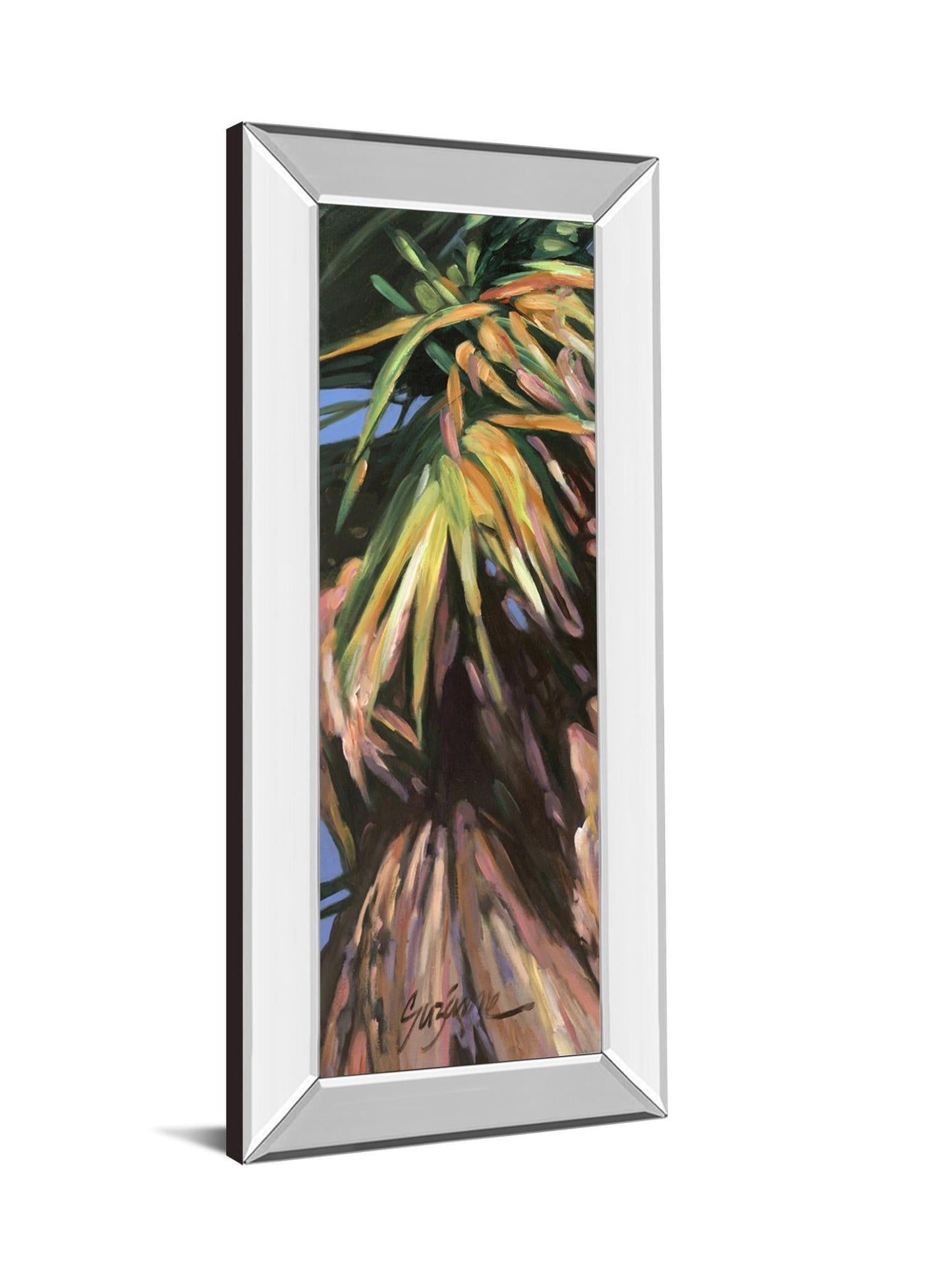 Wild Palm I By Suzanne Wilkins - Mirror Framed Print Wall Art - Green Classy Art