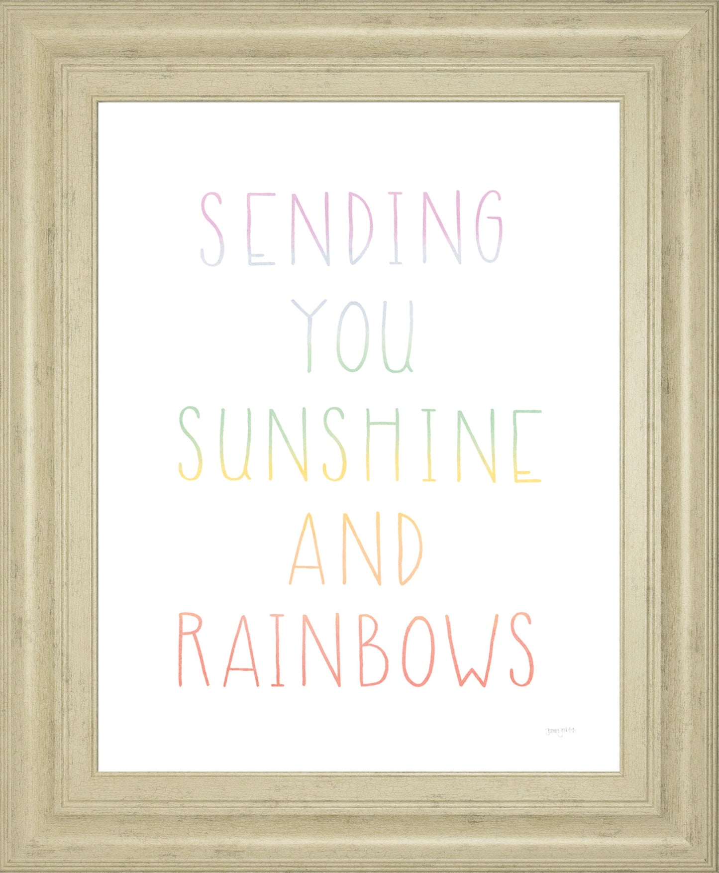 Lets Chase Rainbows VI By Jenaya Jackson - Framed Print Wall Art - White Classy Art