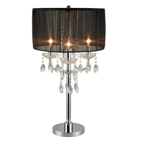 Chandelier Black 29.5" Table Touch Lamp, Set of 2 Crown Mark