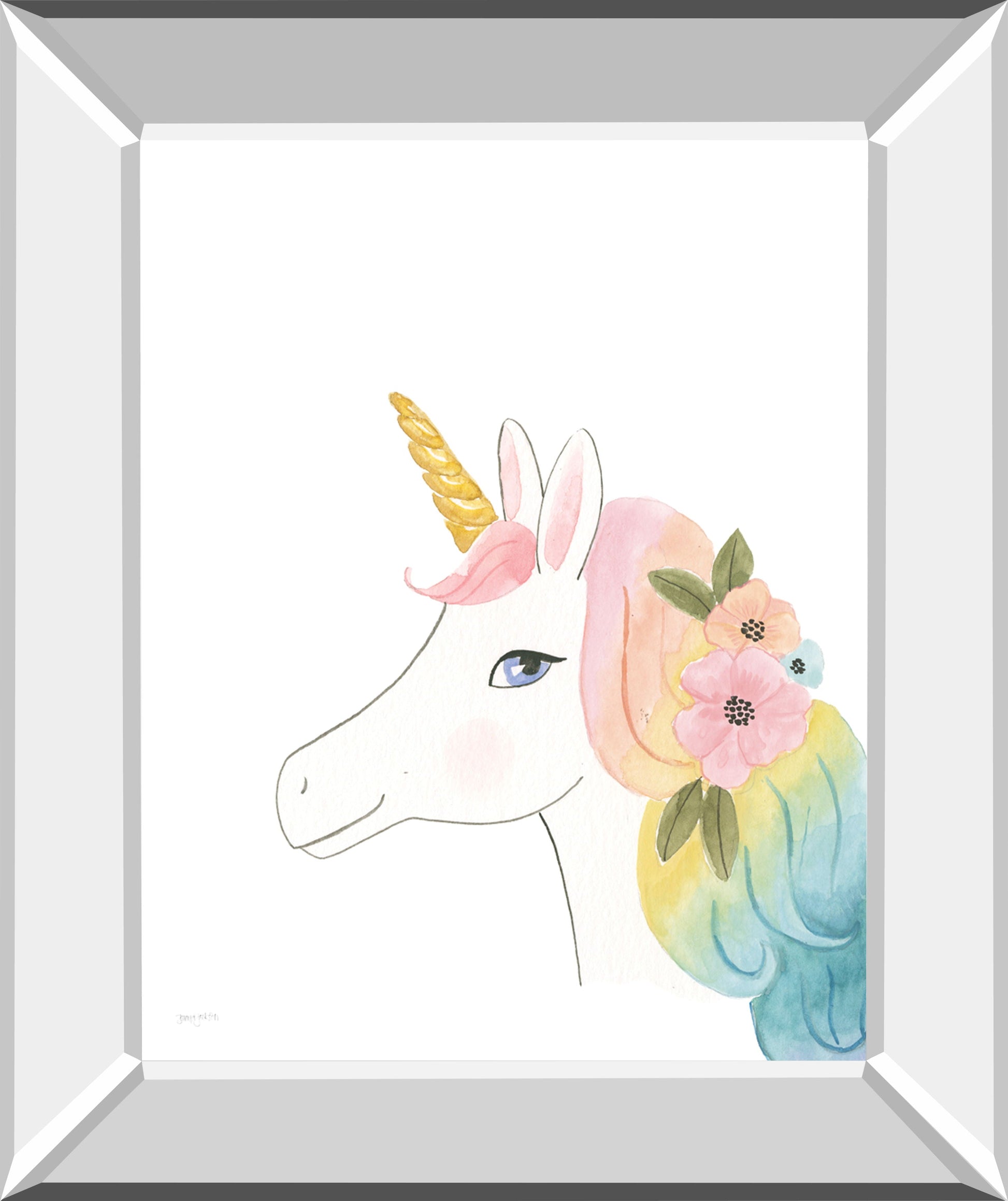 Lets Chase Rainbows V By Jenaya Jackson - Mirror Framed Print Wall Art - White Classy Art
