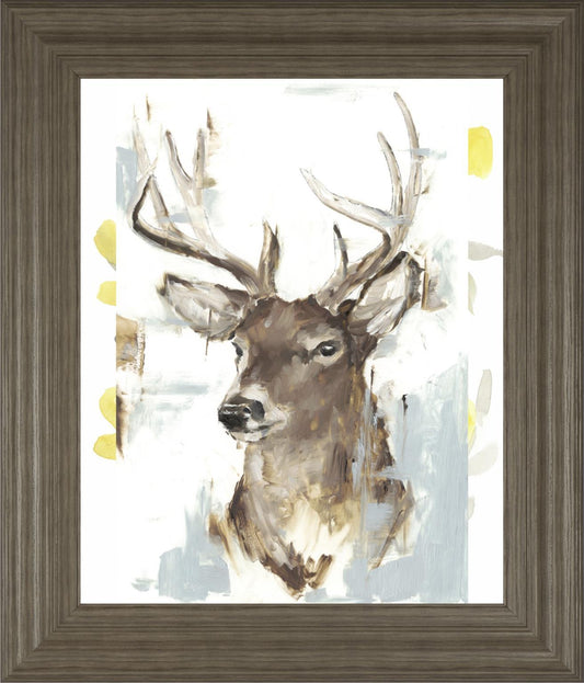 22x26 Modern Deer Mount II By Ethan Harper - Dark Brown Classy Art