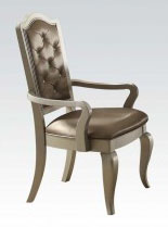 Acme Francesca Arm Chair in Silver/Champagne (Set of 2) 62083 ACME East