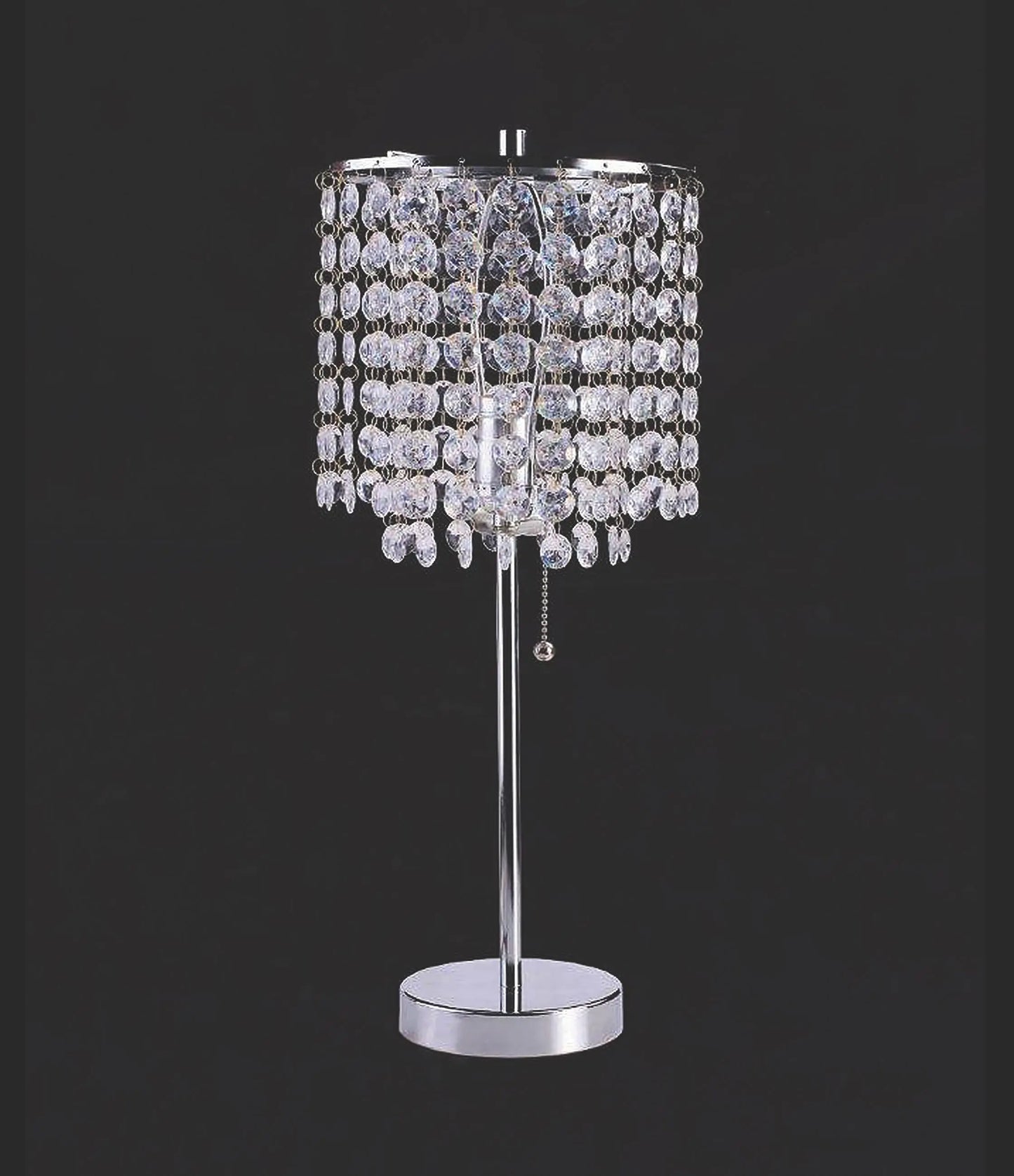 Chandelier Chrome 19" Table Lamp Crown Mark