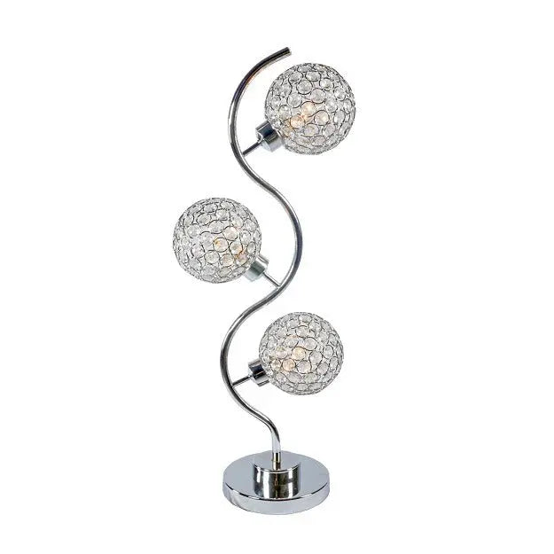 Dana 3- Piece Crystal Globe Table Lamp Crown Mark