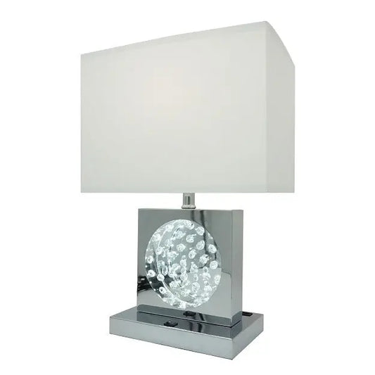 Monica White Table Lamp Crown Mark