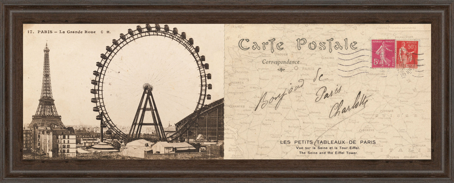 Lettre De Paris Il By Wild Apple Graphics - Framed Print Wall Art - Beige Classy Art