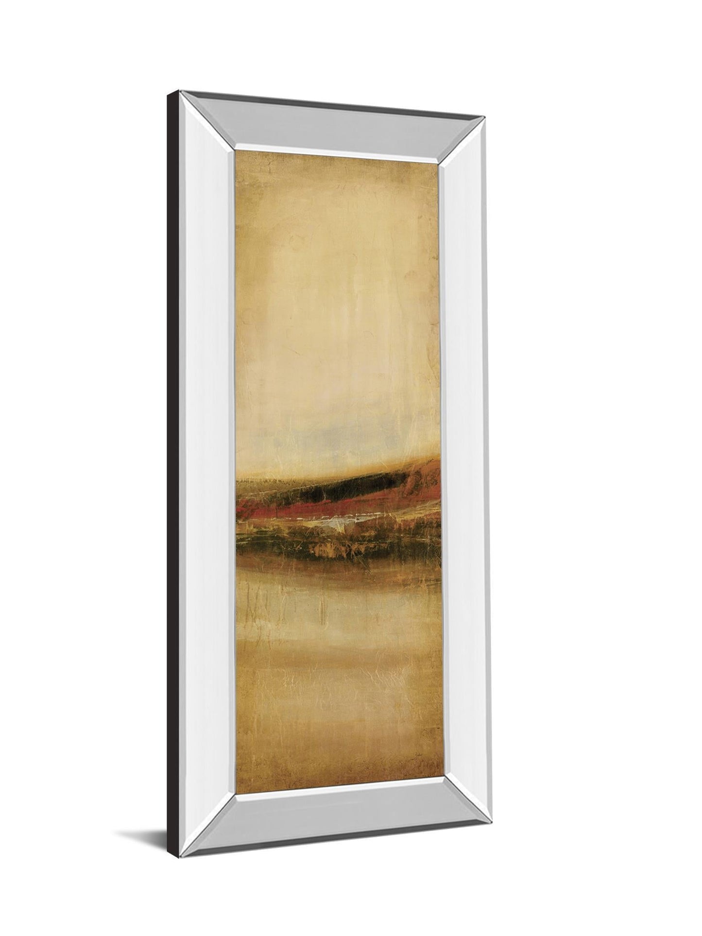 Tall Colour I By Hunter - Mirror Framed Print Wall Art - Beige Classy Art