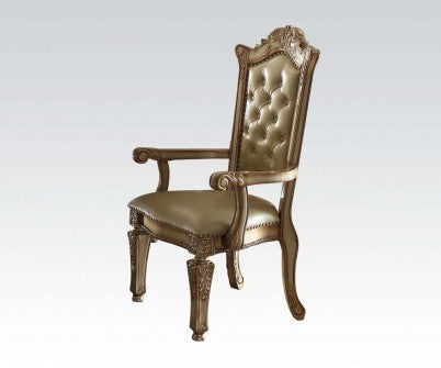 Acme Vendome Arm Chair (Set of 2) in Gold Patina 63004 ACME East