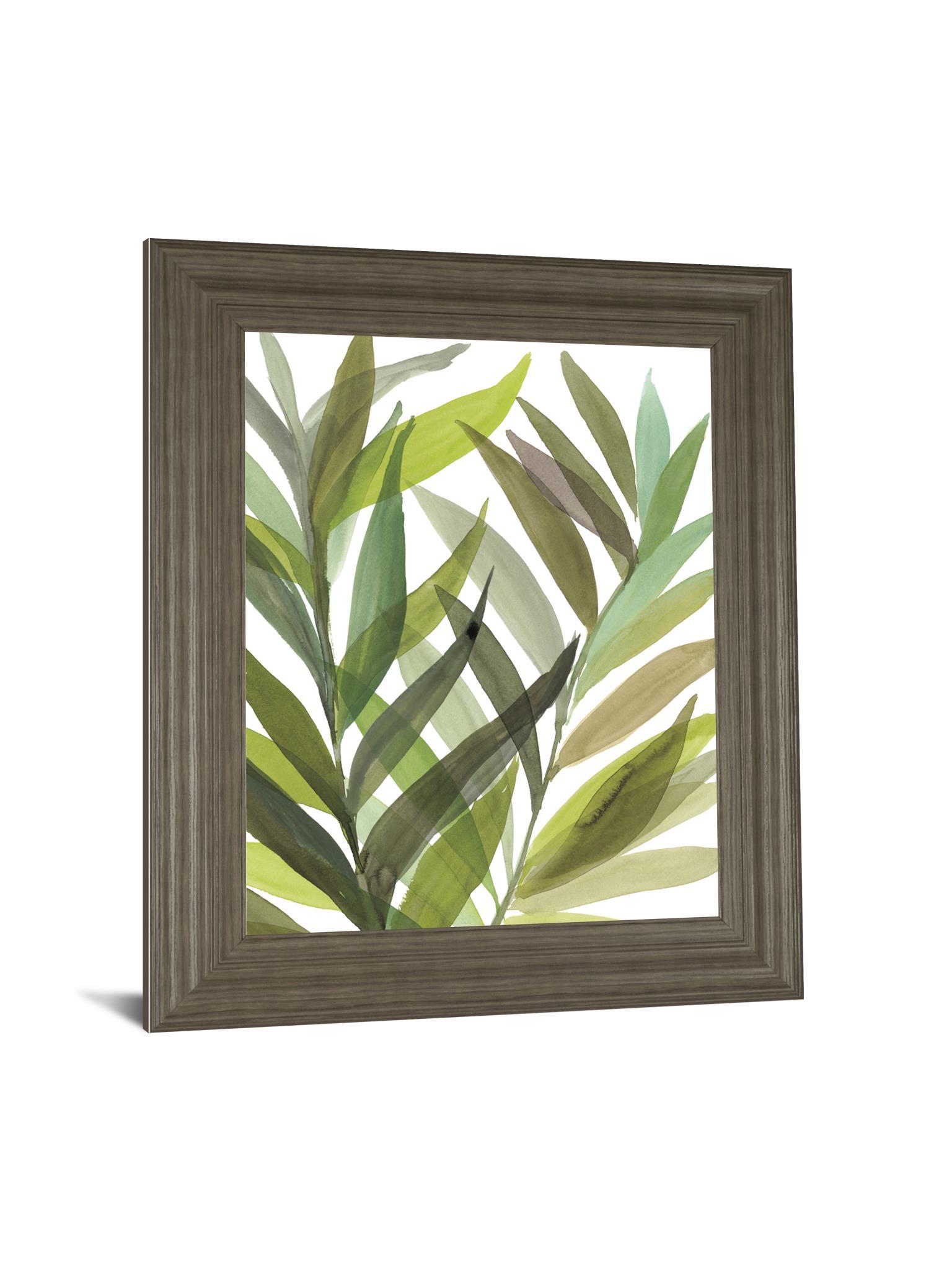 Tropical Greens I By Rebecca Meyers - Framed Print Wall Art - Green Classy Art