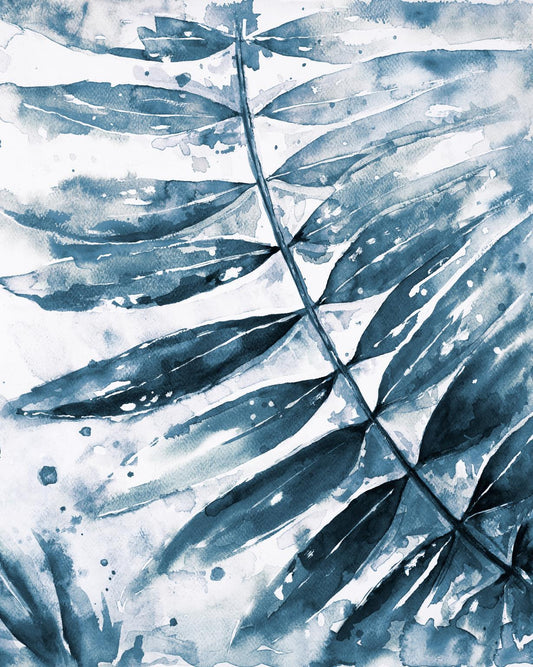 Small - Blue Jungle Leaf II By Patricia Pinto - Blue Classy Art