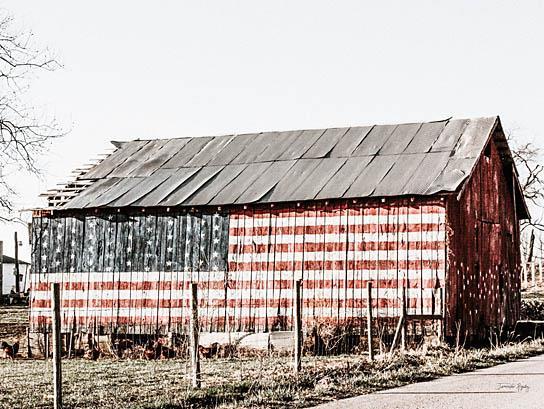 American Flag Barn By Jennifer Rigsby (Small) - Red Classy Art