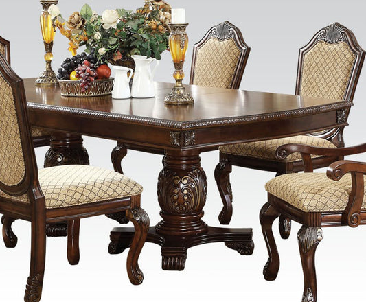 Acme Chateau de Ville Double Pedestal Dining Table in Espresso 64075 ACME East