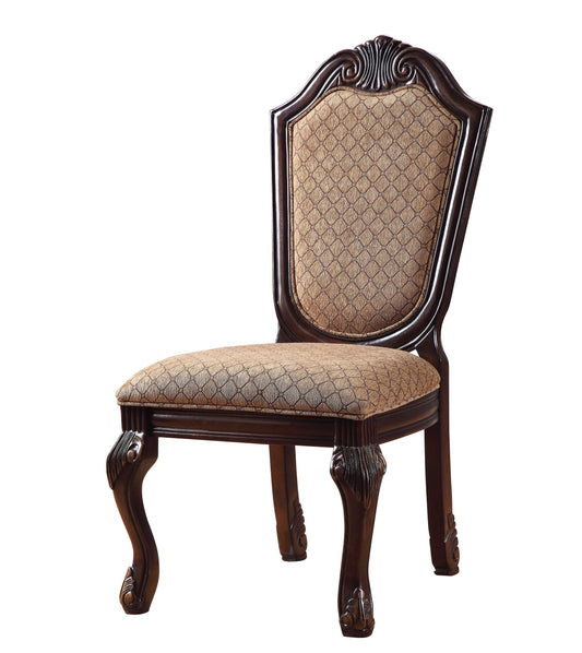 Chateau De Ville Fabric & Espresso Side Chair ACME East