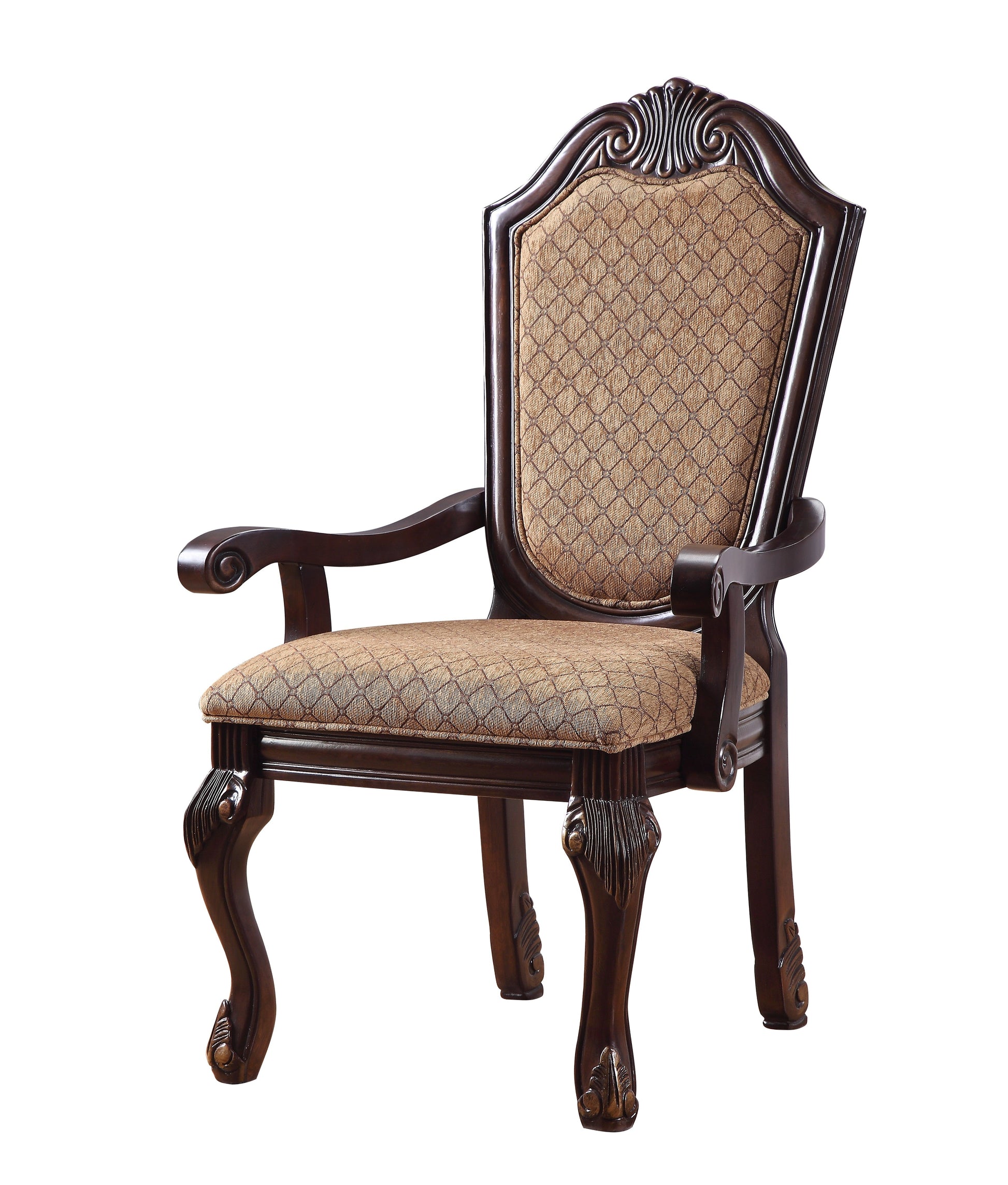 Chateau De Ville Fabric & Espresso Arm Chair ACME East