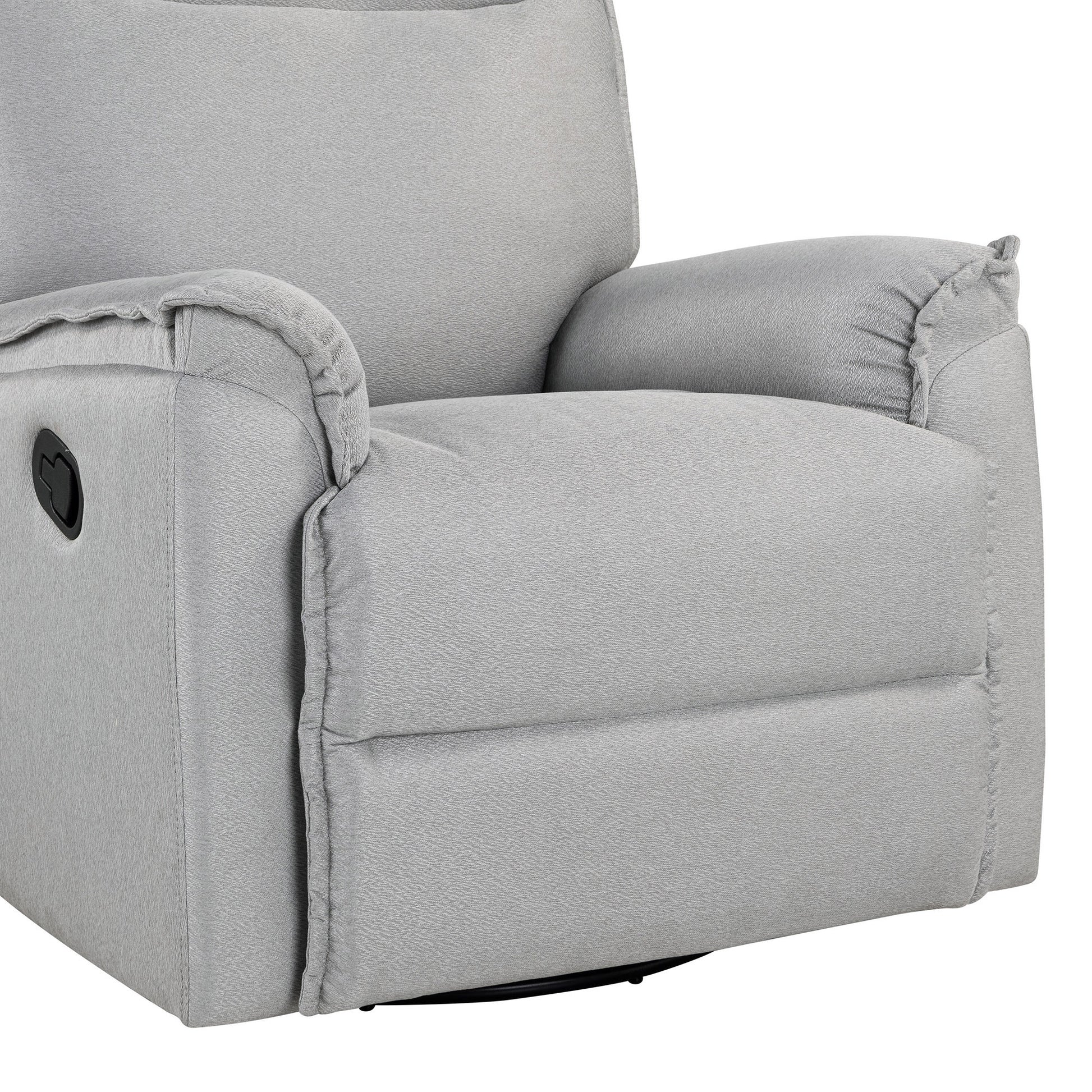 360° Degree Swivel Upholstered Manual Recliner Chair Theater Recliner Sofa Nursery Glider Rocker for Living Room, Grey House to Home Furnishings LLC