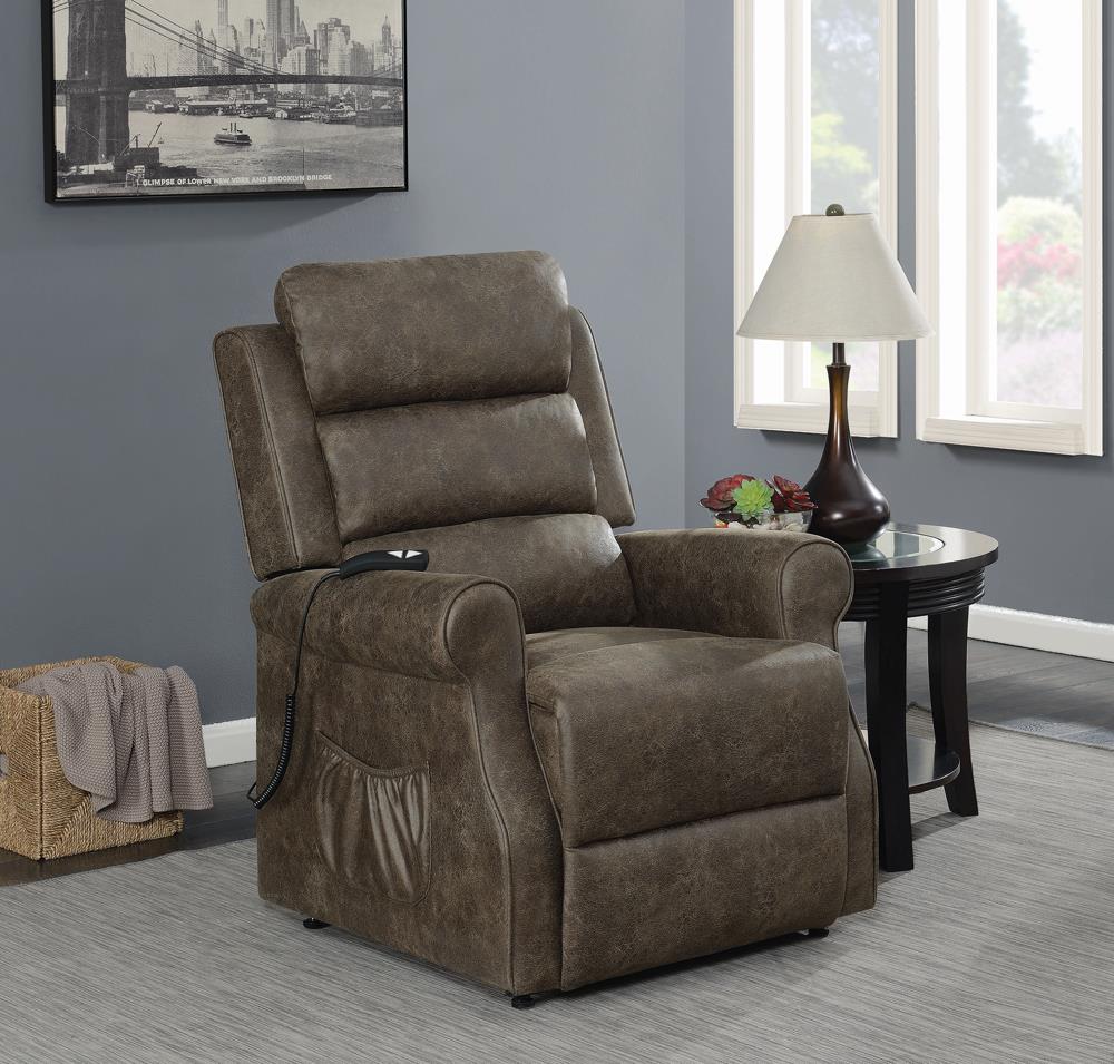 G650313 Casual Brown Power Lift Recliner Coaster Z2 Premium