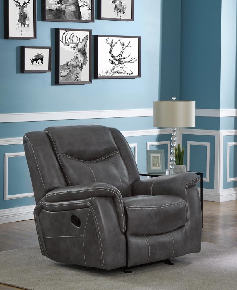 Conrad Transitional Grey Glider Recliner Coaster Z2 Premium