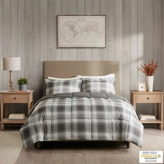 Softspun Down Alternative Comforter Mini Set Grey Full/Queen Olliix.com