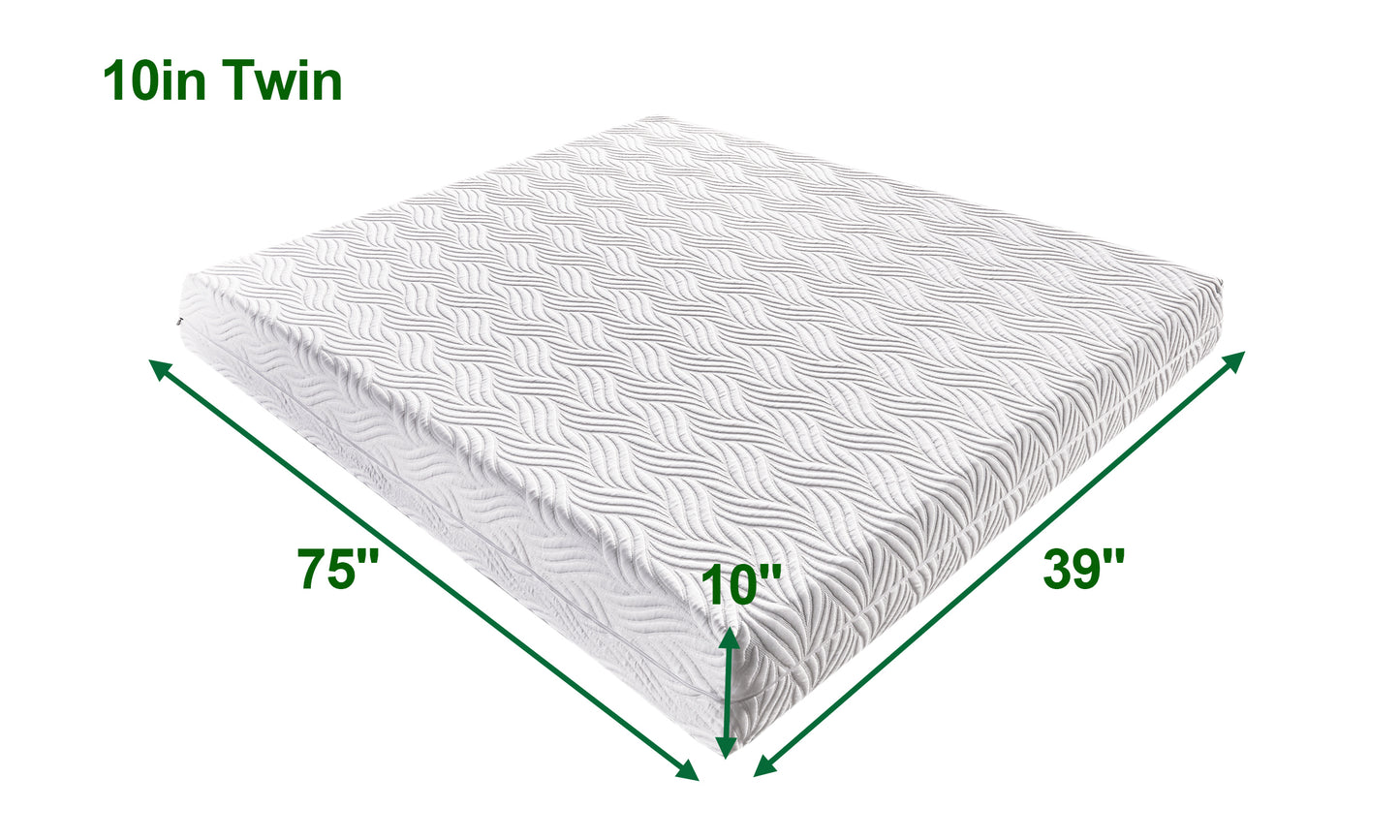 10 Inch Memory Foam Mattress,Twin Foam Mattress with CertiPUR-US Certified House to Home Furnishings LLC