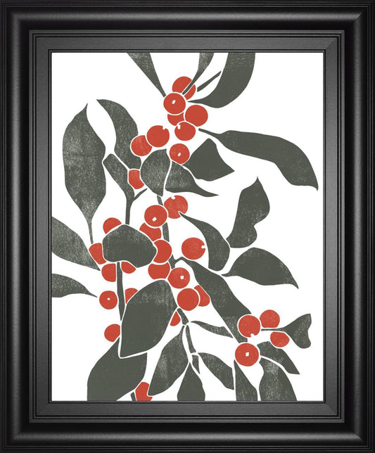 22x26 Colorblock Berry Branch IV By Emma Scarvey - Red Classy Art