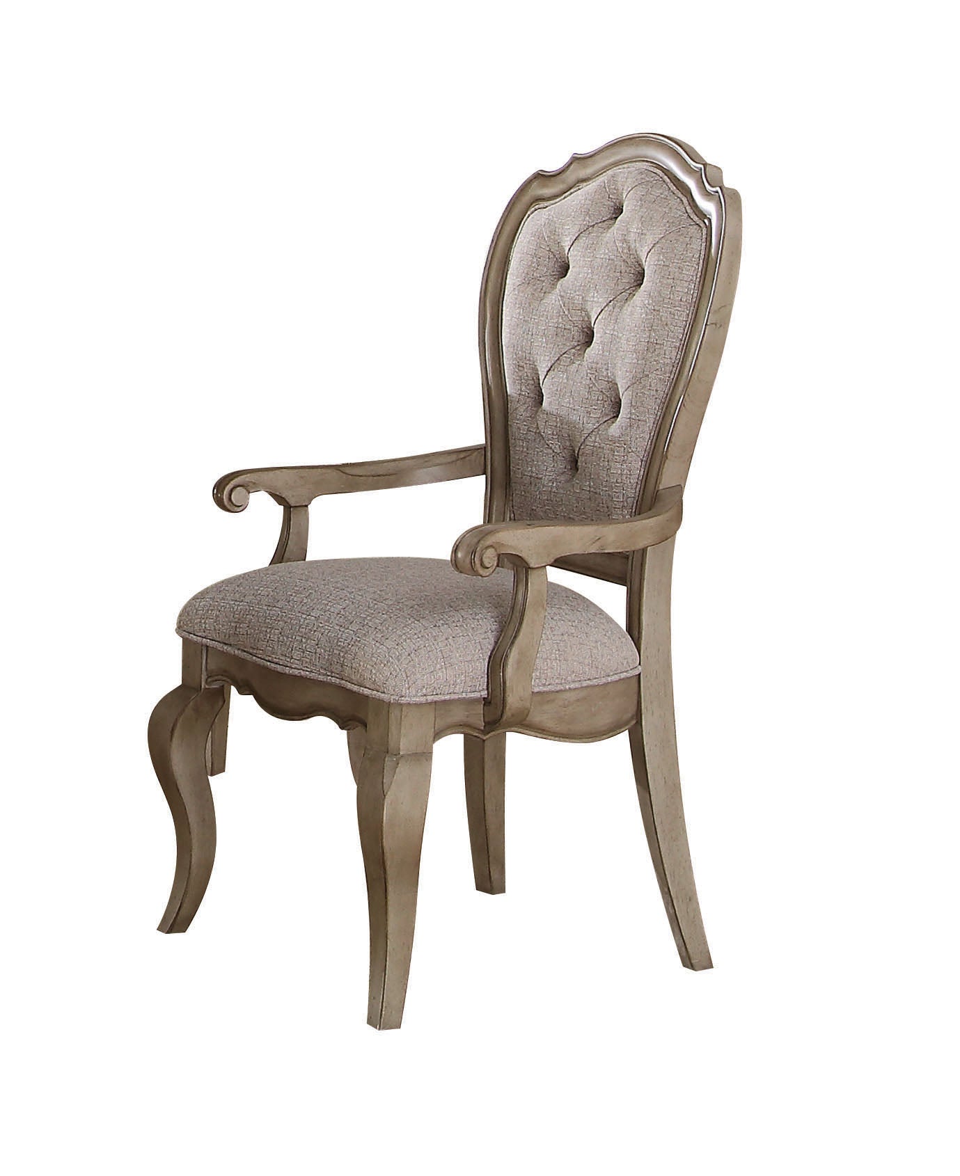 Chelmsford Beige Fabric & Antique Taupe Arm Chair ACME East