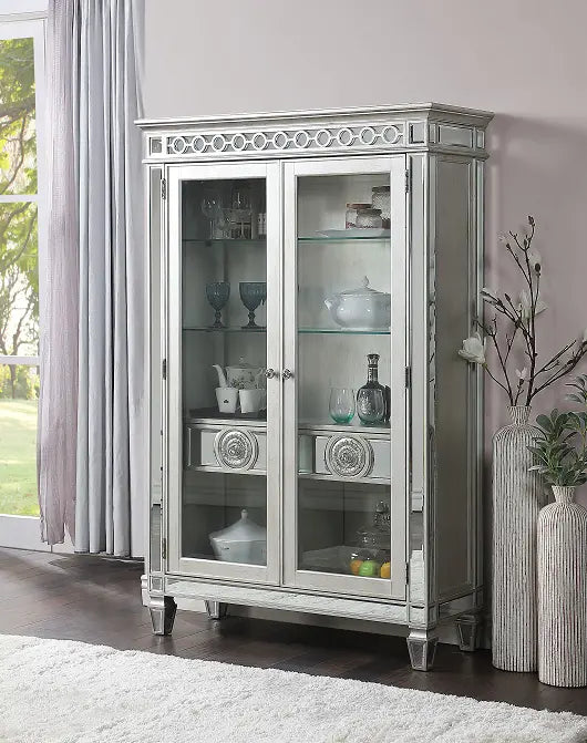 Varian Mirrored & Antique Platinum Curio ACME East