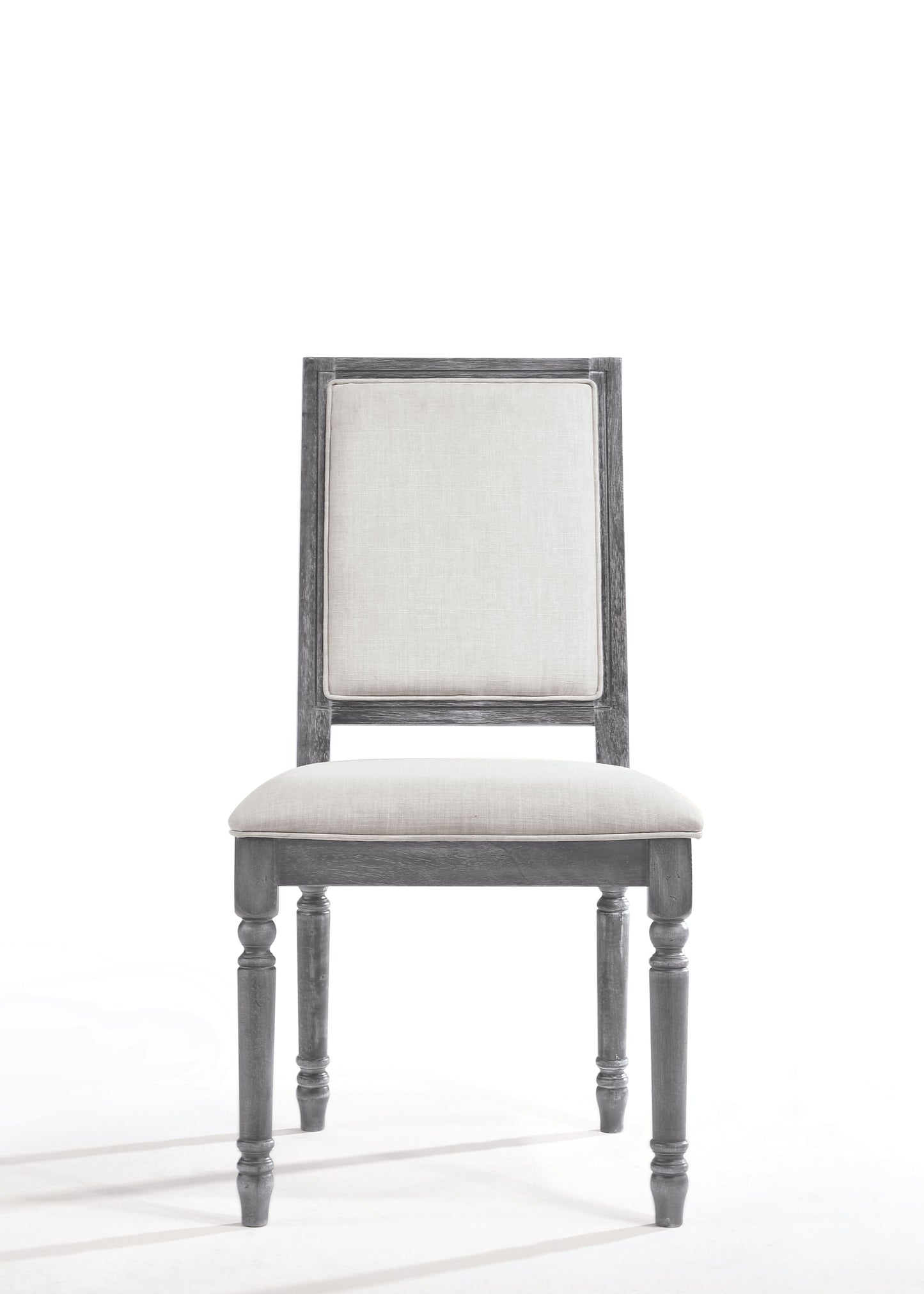 Leventis Cream Linen & Weathered Gray Side Chair ACME East