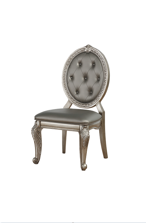 Northville PU & Antique Silver Side Chair ACME East