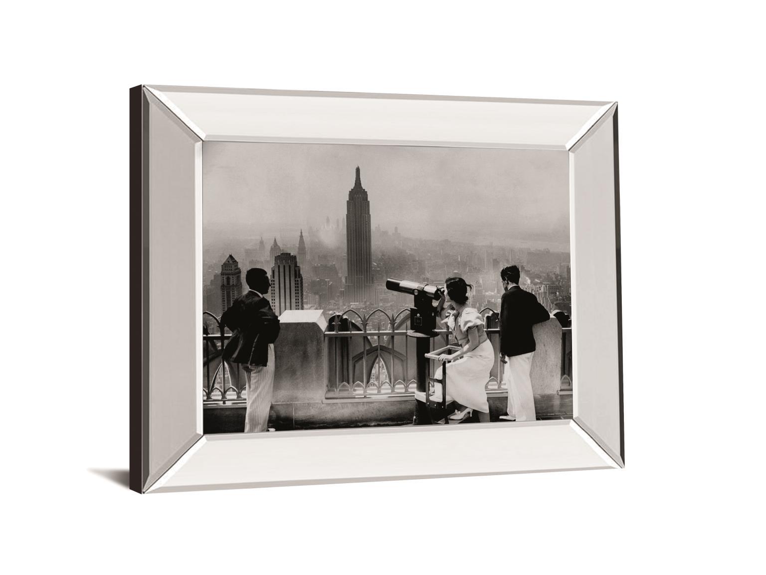 Manhattan, View From Radio City Music Hall, 1935 By The Chelsea Collection - Mirror Framed Print Wall Art - Dark Gray Classy Art