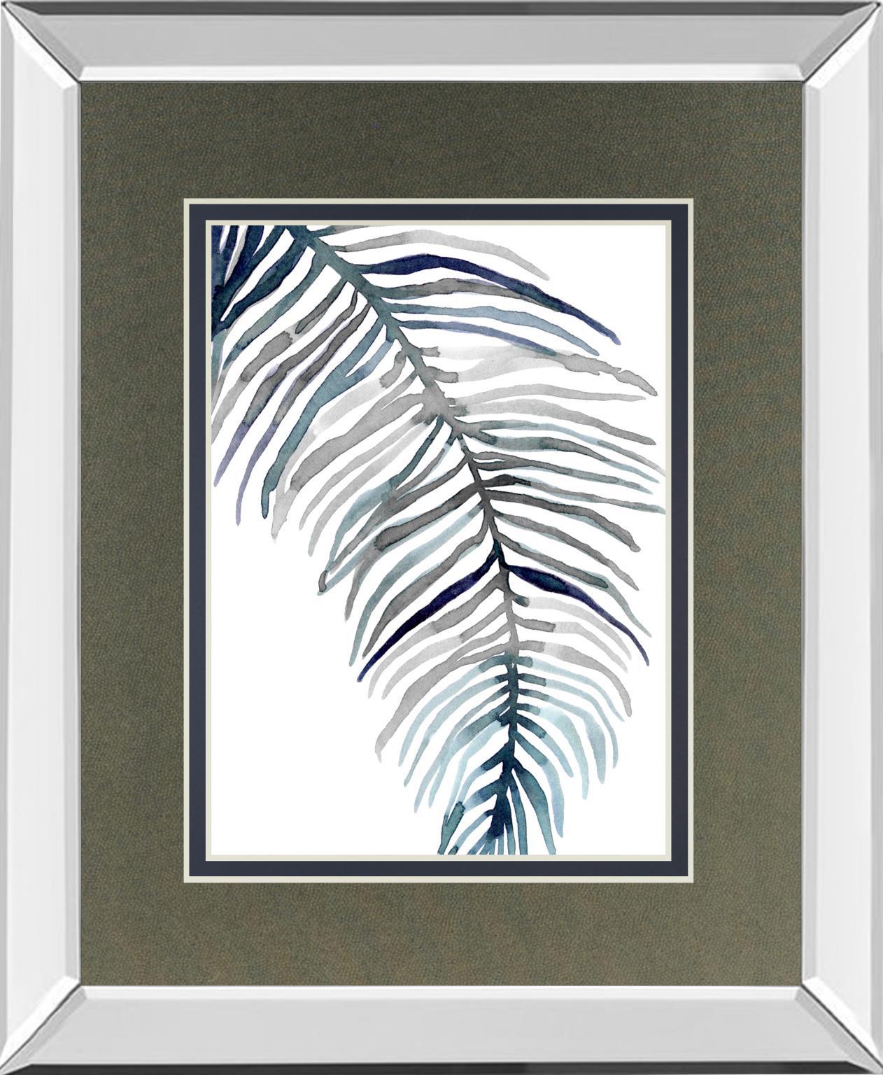 Blue Feathered Palm II By Emma Scarvey - Dark Gray Classy Art