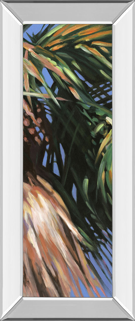 Wild Palm Il By Suzanne Wilkins - Mirror Framed Print Wall Art - Green Classy Art