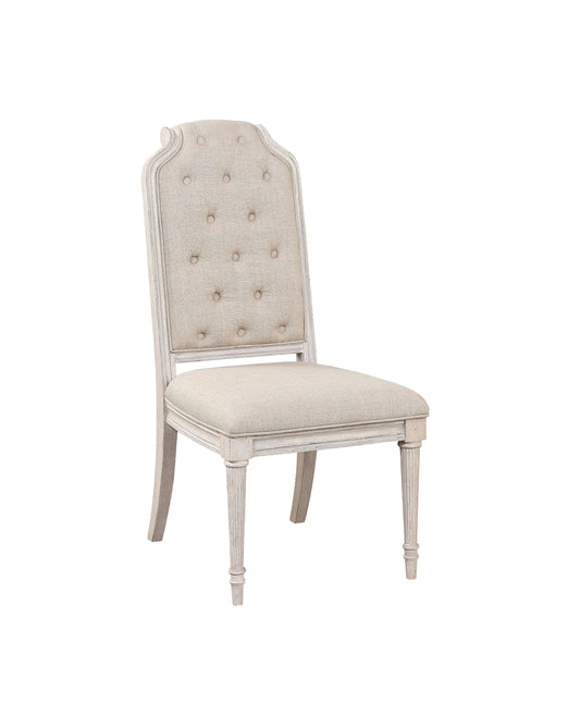 Wynsor Fabric & Antique Champagne Side Chair ACME East