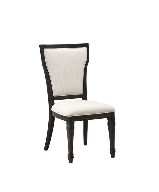 Lorenzo Fabric & Espresso Side Chair ACME East