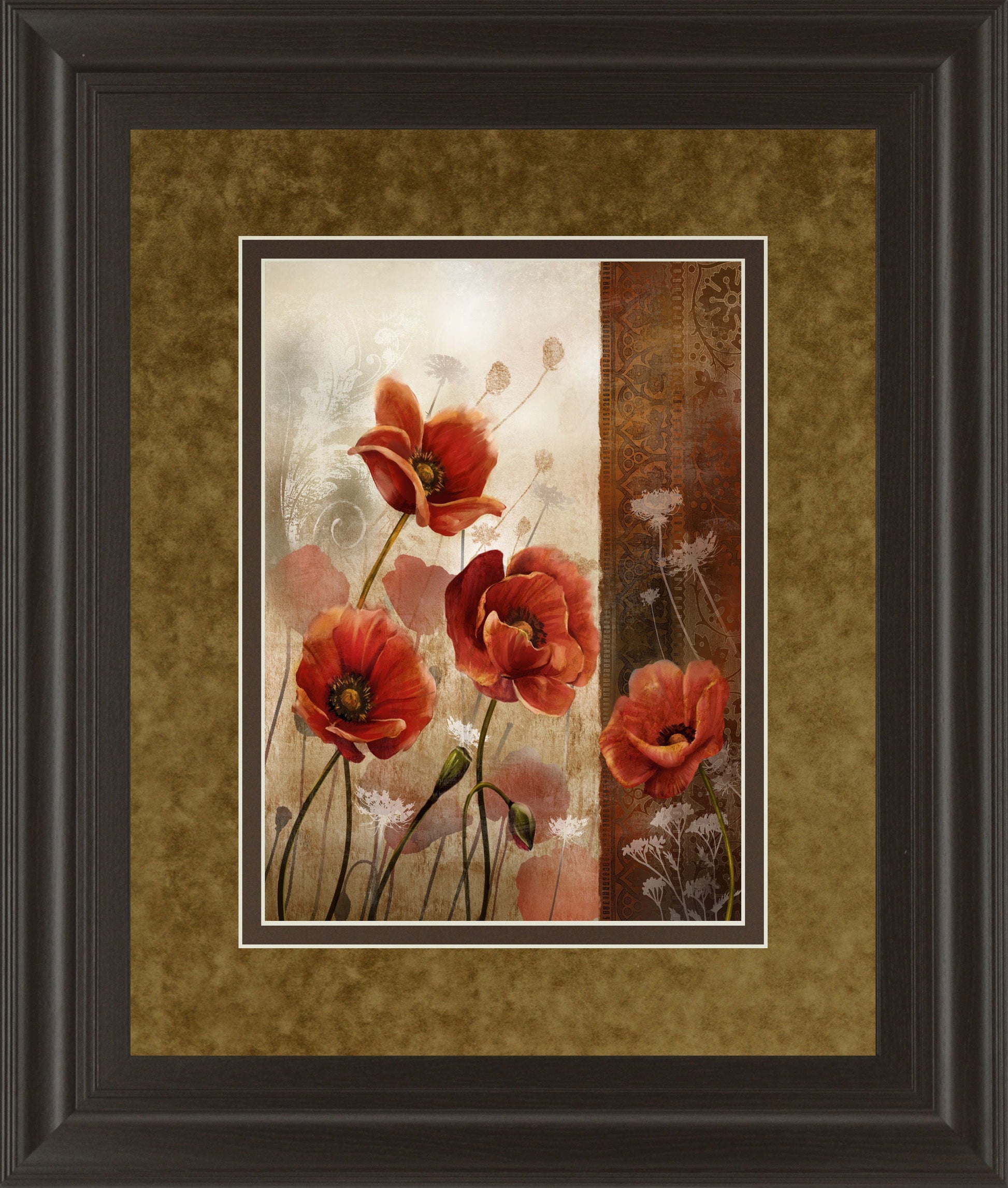 Wild Poppies Il By Conrad Knutsen - Framed Print Wall Art - Red Classy Art