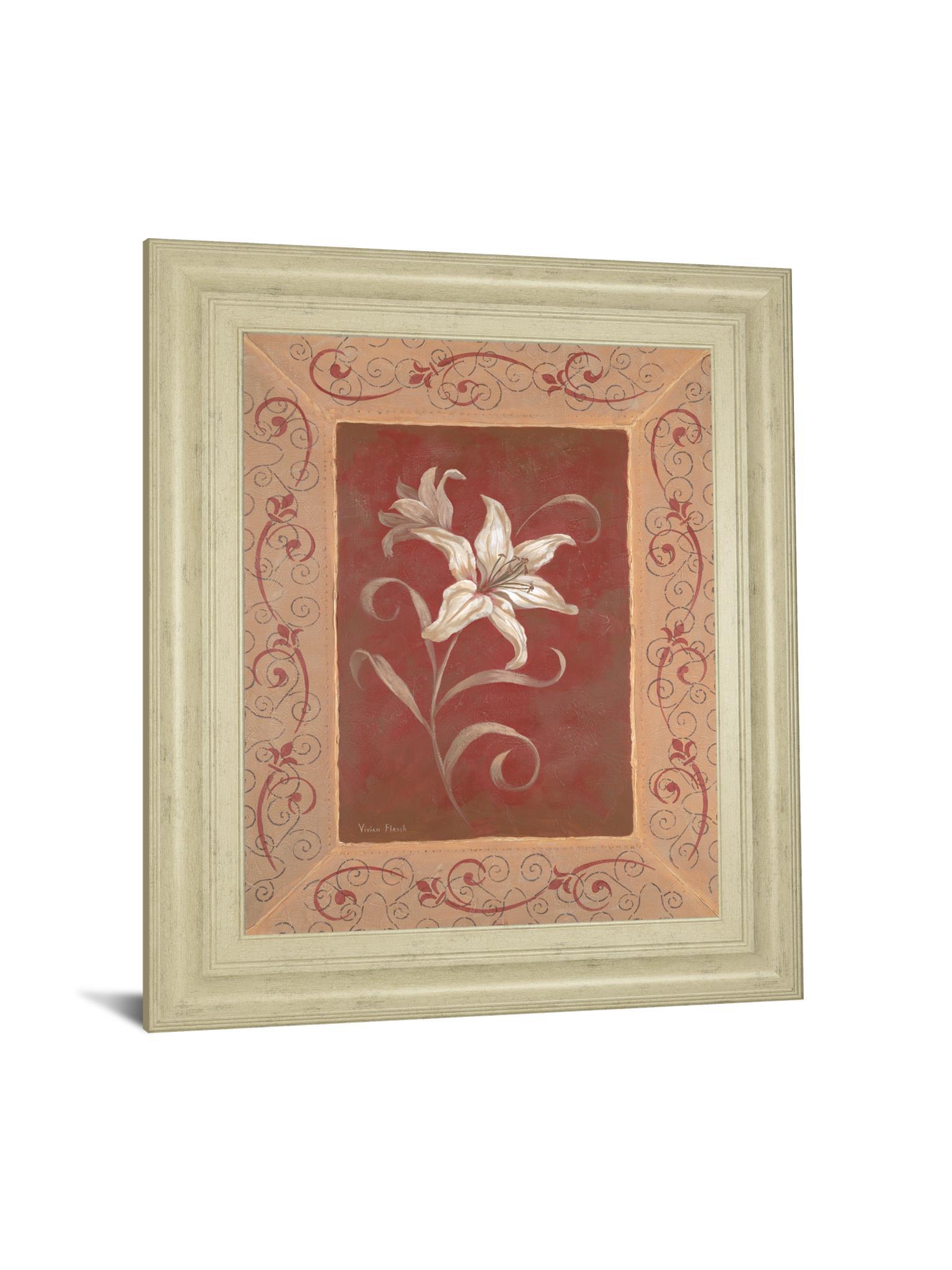 Amanda's Lily By Vivian Flasch - Framed Print Wall Art - Red Classy Art