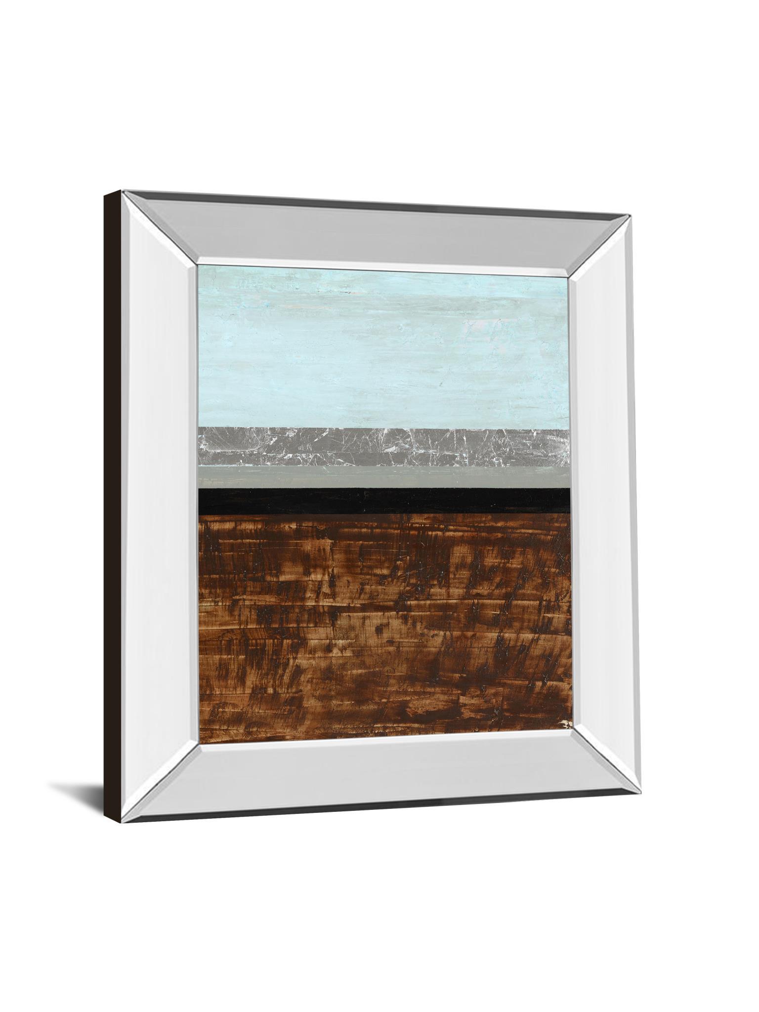 Textured Light Il By Natalie Avondet - Mirror Framed Print Wall Art - Dark Brown Classy Art