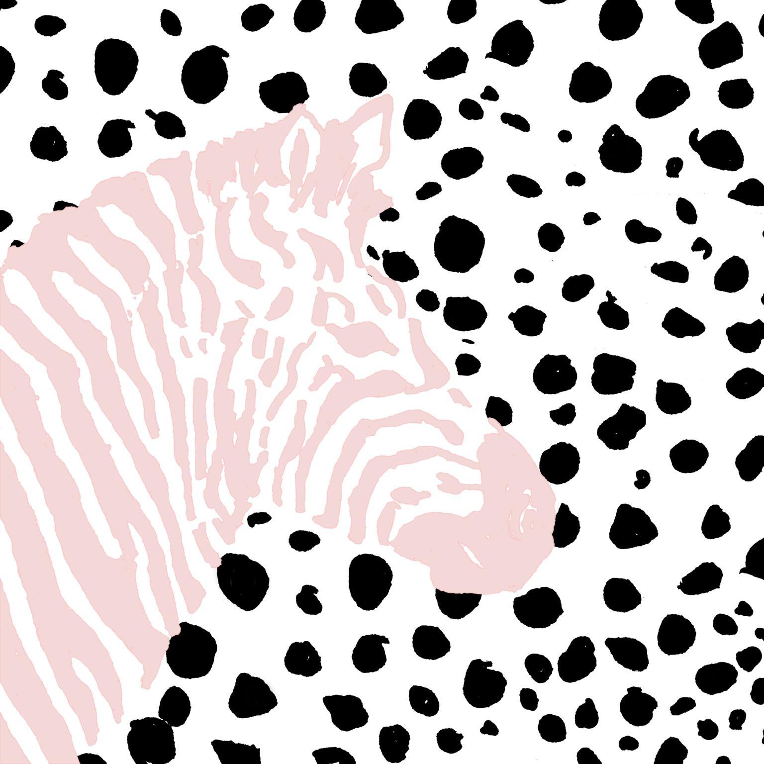 Small - Pink Zebra On Dots By Patricia Pinto - Pink Classy Art