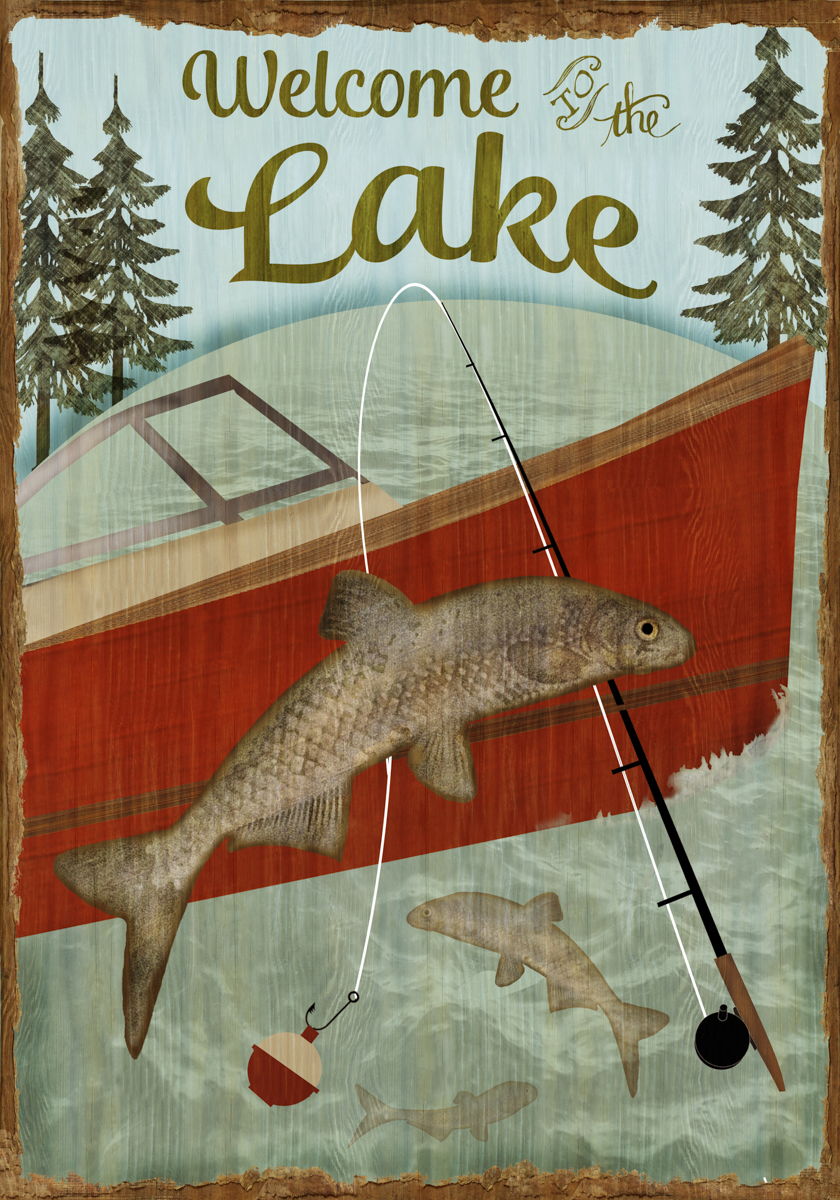 Welcome To The Lake By Beth Albert - Red Classy Art