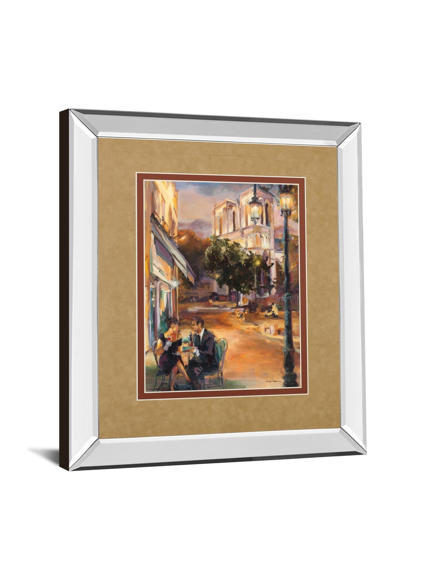 Twilight Time In Paris By Marilyn Hageman - Mirror Framed Print Wall Art - Gold Classy Art