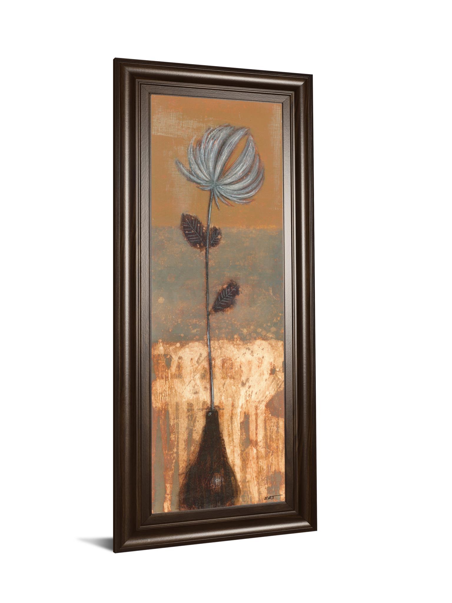 Solitary Flower Il By Norman Wyatt - Framed Print Wall Artt - Dark Gray Classy Art