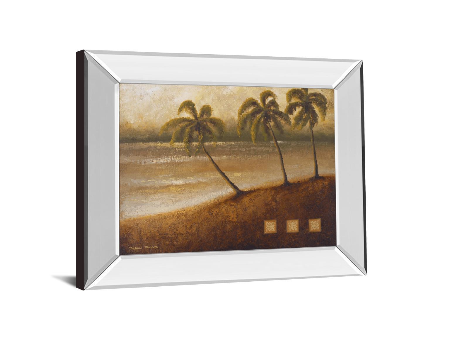 Tropical Escape Il By Michael Marcon - Mirror Framed Print Wall Art - Green Classy Art