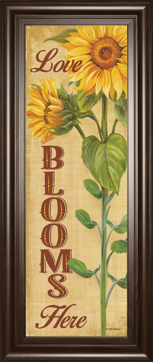 18x42 Love Blooms Here By Ed Wargo - Yellow Classy Art