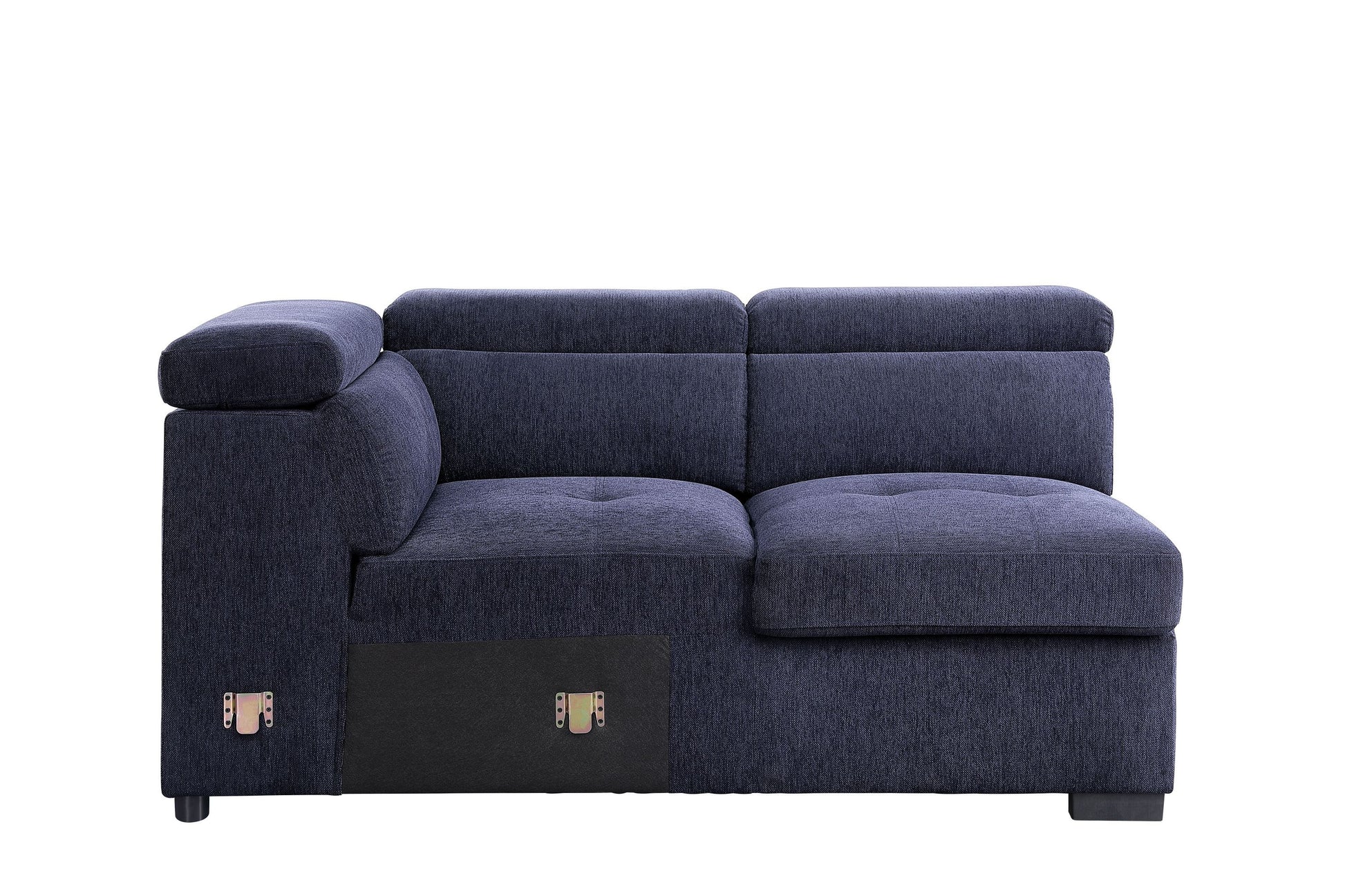 ACME Nekoda Storage Sleeper Sectional Sofa and Ottoman, Navy Blue Fabric 55520 ***(FREE SHIPPING)*** House to Home Furnishings LLC