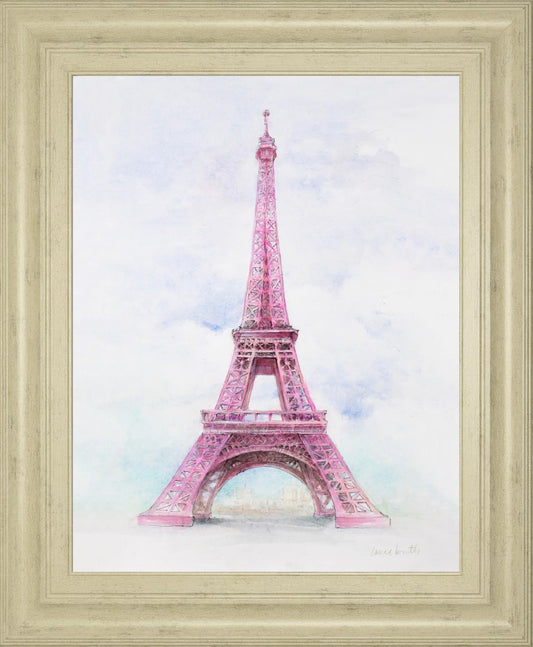 22x26 Pink Eiffel Tower By LanieLoreth - Pink Classy Art