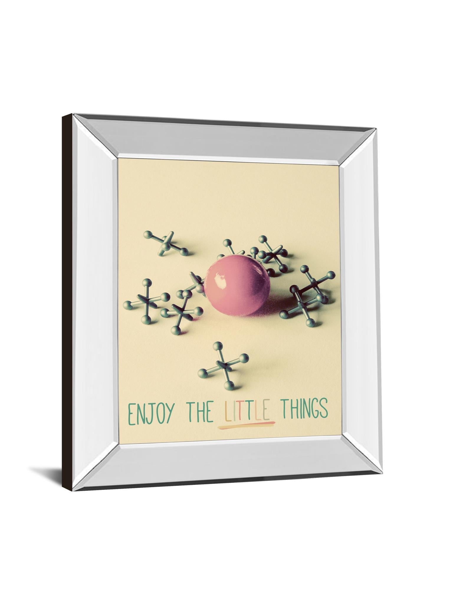 Enjoy The Little Things By Gail Peck - Mirror Framed Print Wall Art - Pink Classy Art