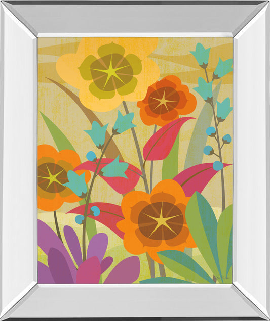 Flowerbed By Cary Phillips - Mirror Framed Print Wall Art - Orange Classy Art